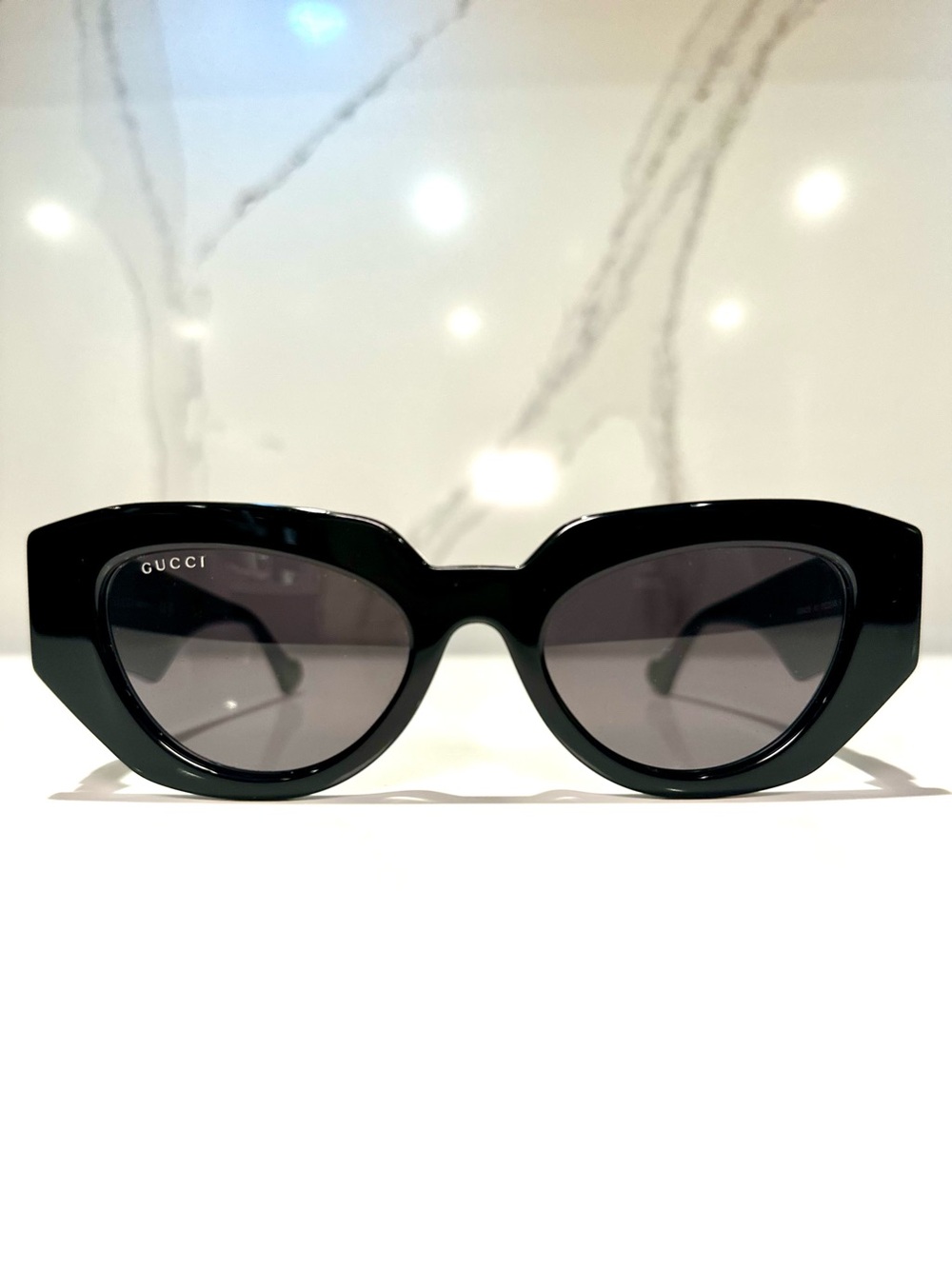 Gucci Black Cat-Eye Sunglasses with Dark Gray Lenses